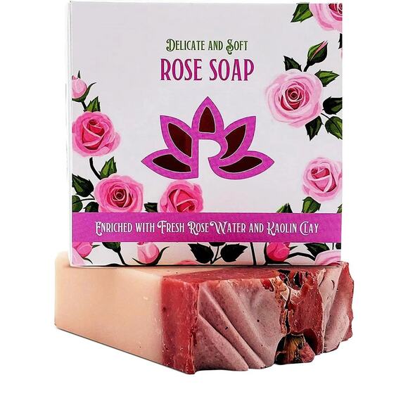 Natural Soap Bar with Kaolin Clay and Rose Water - Picture 1 of 10